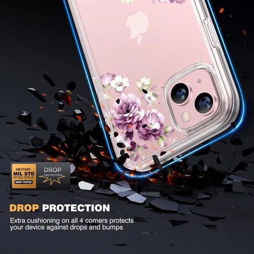 Miniatura 512 de Diaclara Funda diseñada para iPhone 16, mejorada [protección completa de la cámara], carcasa resistente de cuerpo completo con protector de pantalla