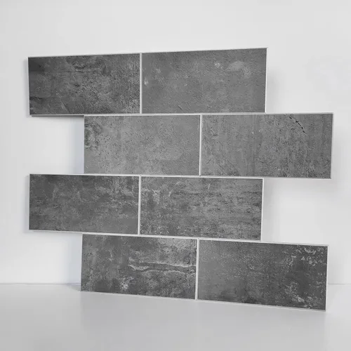Miniatura 11 de COLAMO Azulejos de Metro Grandes de Lujo de 5 Hojas Gris Oscuro para Despegar y Pegar, Azulejos de Piedra Sintética Imitación Mármol