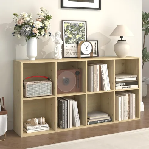 Miniatura 15 de Organizador de almacenamiento de 12 cubos, estantes de madera con panel trasero cerrado, estantería reversible, organizador de armario de cubos