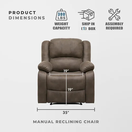 Miniatura 4 de Lexicon Sofá reclinable manual, asiento de cine en casa, silla reclinable manual de pared para dormitorio, sala de estar, oficina, apartamento