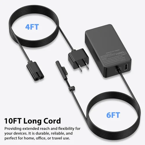 Miniatura 5 de Cargador Surface Pro de 65 W para Microsoft Surface Pro Charger 10,9, 8, 7+, 7, 6, 5, 4, 3, X, Windows Surface Laptop 5, 4, 3, 2, 1, Studio Surface