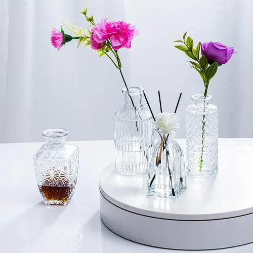 Miniatura 4 de Juego de jarrones de cristal, 24 jarrones pequeños para arreglos florales, bonito jarrón a granel para decoración de mesa de centro de mesa
