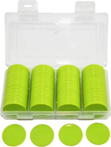 Miniatura 3 de Smartdealspro juego de 100 fichas de aprendizaje de plástico opaco, de 1 pulgada, para juegos de fichas, minipóquer, con caja de almacenamiento