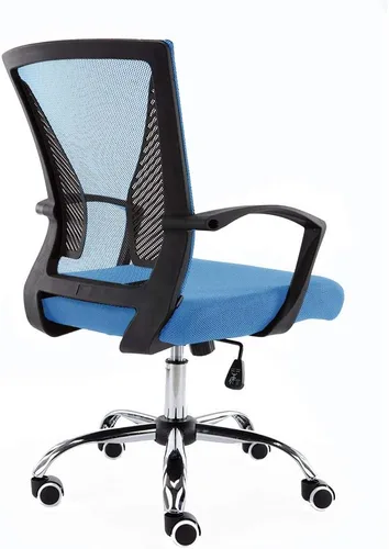 Miniatura 5 de Modern Home Zuna Silla de oficina con respaldo medio, respaldo ergonómico de malla de apoyo silla de escritorio (negro/azul)