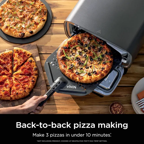Miniatura 4 de Ninja Horno de Pizza para Exteriores con Pala de Pizza Perforada de 19.5" Incluye Piedra de Pizza de 12" y Bandeja para Hornear de 12" 5