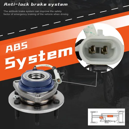 Miniatura 3 de 513236 Buje de rueda delantera izquierda/derecha y conjunto de rodamientos con ABS para Buick Terraza 2006-07, para Chevy Uplander 2006-09