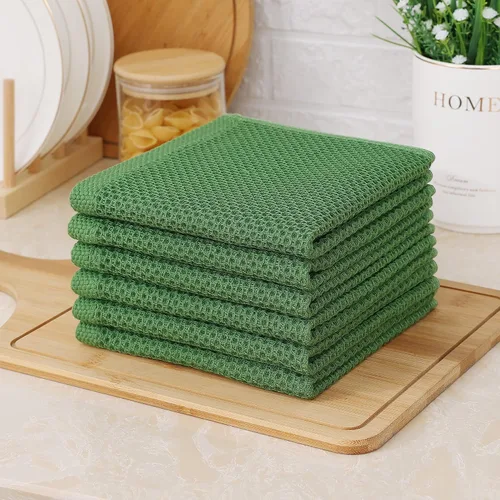 Miniatura 296 de Kitinjoy - Paños de cocina de 100 % algodón, tela de tejido gofrado, paño de limpieza ultrasuave, absorbente y de secado rápido. Beige
