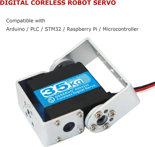 Miniatura 2 de Servo de robot de 35 kg, motor sin núcleo de alto par, engranaje de acero inoxidable digital, servos de dirección con soportes de montaje