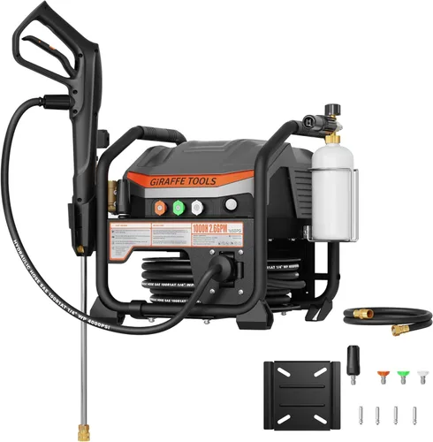 Giraffe Tools Lavadora Eléctrica Comercial Ultraflow - Con bomba de cobre 1000H, montaje dual en pared/piso, motor sin escobillas, bajo nivel de