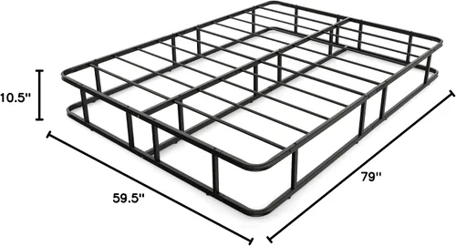 Miniatura 3 de KOMFOTT Base de cama de plataforma de metal tamaño Queen, base de colchón de metal resistente, plataforma de soporte de listones de metal con patas
