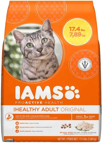 Iams Proactive Health - Comida seca para gatos con receta de pollo original para adultos, 17.4 libras