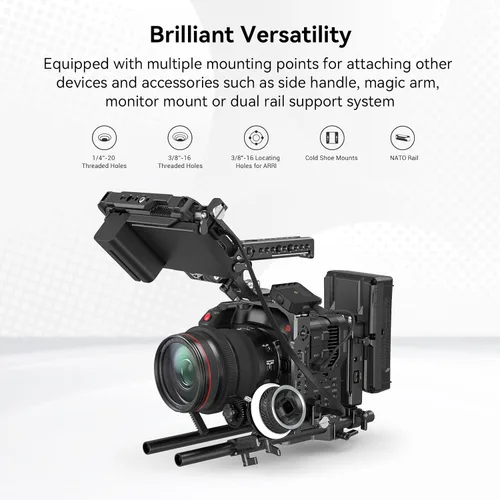 Miniatura 6 de SmallRig Kit de mano de jaula para cámara EOS C70 para Canon con mango superior NATO, abrazadera de cable para HDMI, placa superior, placa lateral