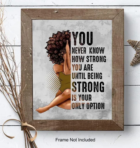 Miniatura 8 de Arte y decoración inspiradora de pared afroamericana, arte negro, regalos de aliento para mujeres y mujeres, citas positivas edificantes, chica