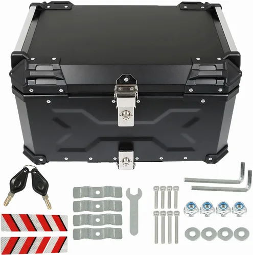 Miniatura 8 de labwork 55L Caja de Equipaje Superior para Motocicleta con Respaldo y Placa de Montaje, Aluminio Duro Resistente al Agua con Cerradura de Seguridad