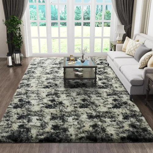 Miniatura 17 de Ophanie Alfombra Verde de Césped, Alfombras de Área para Dormitorio, Alfombra Shag Esponjosa de 4x6 pies, Suave Peluda Afelpada Linda para Niños 7