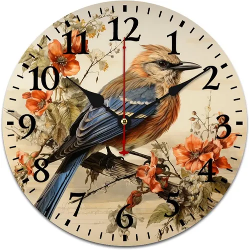 Miniatura 15 de Reloj de pared retro vintage de 16 pulgadas, estilo francés, estilo toscano y estilo vintage, funciona con pilas, con movimiento de cuarzo, números