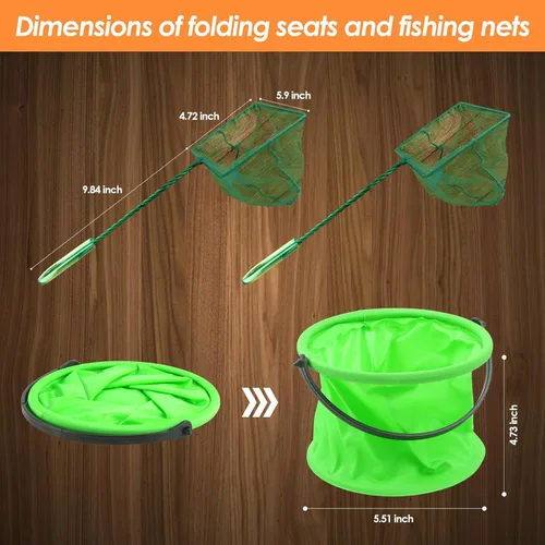 Miniatura 7 de Combo de carrete de caña de pescar para niños, 4.92 pies/5.9 pies, 2 piezas de caña de pescar telescópica con accesorios de pesca, kit de inicio