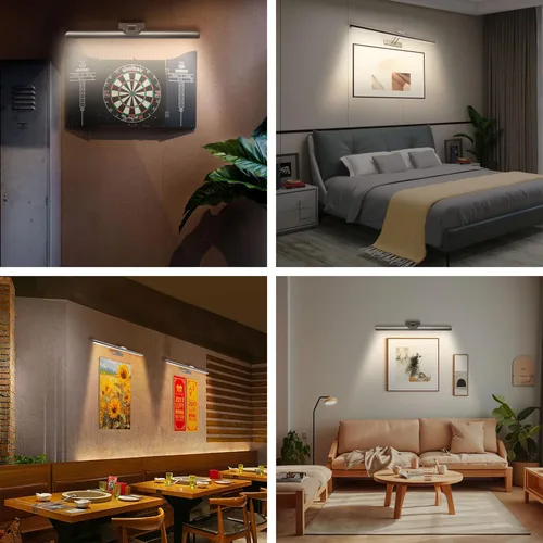 Miniatura 5 de MQOUO Luces de imagen inalámbricas de 24.4 pulgadas, luz de exhibición de arte con batería recargable con control remoto, regulable/temporizador