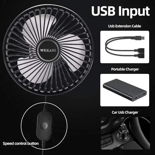 Miniatura 4 de Ventiladores de carrito de golf para accesorios de carrito de golf, ajustes de 3 velocidades para modelos EZGO Club Car Yamaha con abrazadera