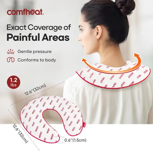 Miniatura 3 de Almohada de cuello para microondas lavanda, calentable/refrigerable, para el cuello, para aromaterapia, con funda extraíble lavable, ideal