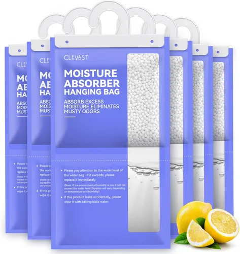 Miniatura 12 de CLEVAST Paquete de 10 bolsas de absorción de humedad, bolsas deshumidificadoras para armario, absorbentes de humedad colgantes sin perfume