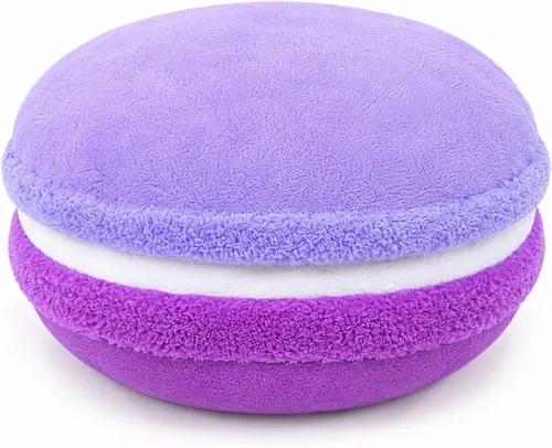 Miniatura 8 de Almohada decorativa redonda de plush con forma de macarrón ChezMax, de 14.5 pulgadas