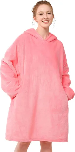 Miniatura 24 de LetsFunny Manta con Capucha, Sudadera Manta de Forro Polar Sherpa de Gran Tamaño Usable, Súper Suave Cálida y Acogedora con Bolsillo Gigante, Girasol