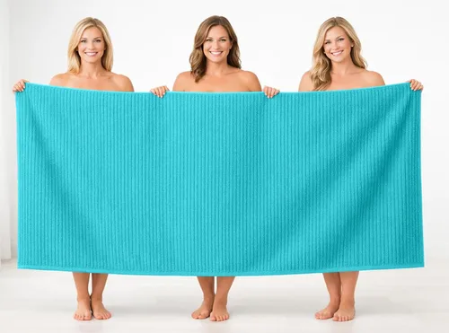 Miniatura 4 de DAN RIVER Paquete de 2 sábanas de baño de 35x70 pulgadas, sábanas de baño jumbo acanaladas para adultos, toallas grandes gruesas y absorbentes