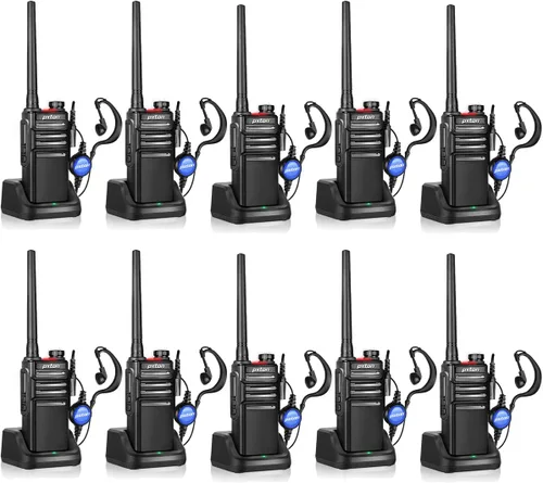 Miniatura 11 de pxton 999S Walkie Talkies recargables para adultos de largo alcance con auriculares actualizados y estación de carga, radios de mano GMRS de dos