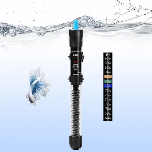 Miniatura 11 de Calentador de acuario AQUANEAT, calentador de 50W para tanque de peces, termostato de agua sumergible ajustable con termómetro
