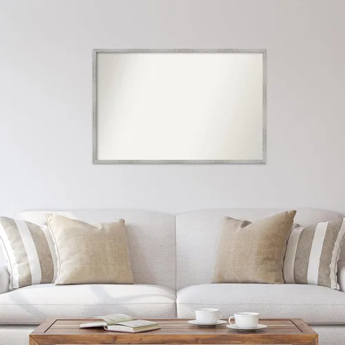 Miniatura 925 de Amanti Art Espejo de baño blanco para sobre el fregadero, 32 x 45 pulgadas, espejo de tocador rectangular blanco esbelto, marco de madera moderno