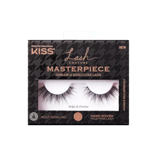 KISS Lash Couture Masterpiece - Pestañas postizas de visón sintético tejidas a mano, estilo 'Prêt-À-Porter', 0.472 in, fácil de aplicar,