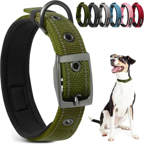 Miniatura 12 de Collares para perros PetiFine para perros medianos, acolchados de neopreno y ajustables, collares para mascotas reflectantes anchos y resistentes
