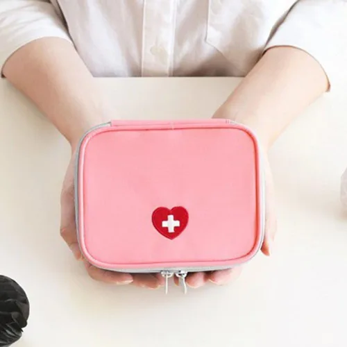 Kit de primeros auxilios portátil rosa, mini bolsa médica de emergencia, tamaño de viaje, para automóvil, hogar, oficina, viajes, camping, deportes,