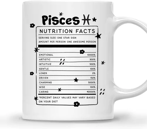 Miniatura 11 de Gossby Aquarius Nutrition Fact Taza de café – Regalo del signo del zodiaco para mujeres, cumpleaños, regalo de astrología de Navidad para mujeres