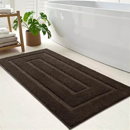 Miniatura 23 de HOMORE Alfombra de baño gris de 24 x 60 pulgadas, suave, absorbente, alfombra de pasillo de baño lavable, alfombras largas antideslizantes