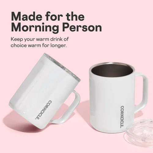 Miniatura 6 de Corkcicle Taza de Café Clásica - Acero Inoxidable con Triple Aislamiento para Viajes - Tapa Inastillable - Mantiene la Bebida Caliente por Más de 3