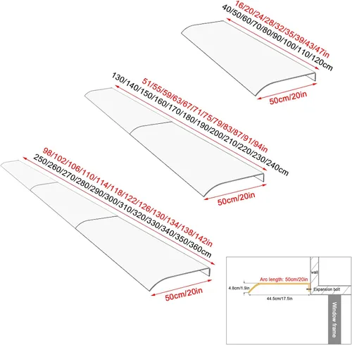 Miniatura 4 de Cubierta de policarbonato moderna semiescarchada, toldo curvado para patio, protección UV, toldo de ventana invisible, para techo, garaje, balcón