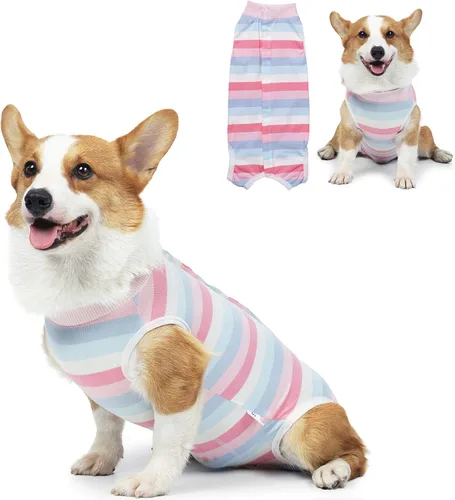 Miniatura 12 de Coppthinktu Traje de recuperación para perros, mameluco para cirugía, traje de recuperación de cirugía para perros pequeños y medianos, collar