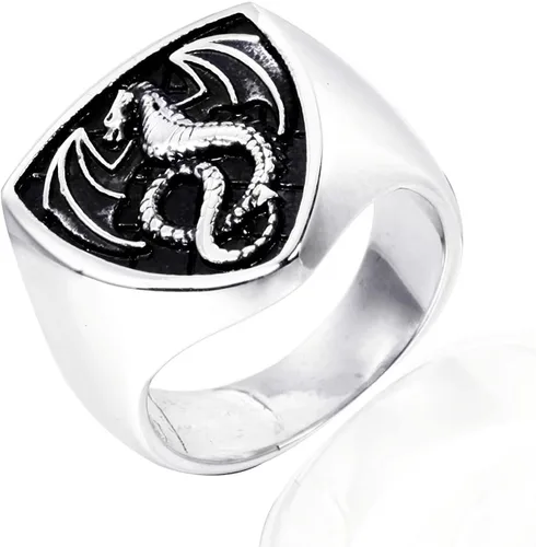 LAIMIUMIU33 Anillo de dragón para hombre, estilo vikingo de fuego, estilo amuleto de motociclista, nórdico, étnico, 316, de acero inoxidable, anillo