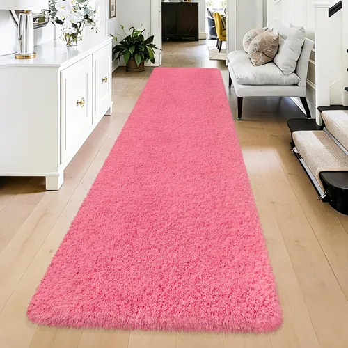 Miniatura 27 de Alfombras suaves para dormitorio, alfombra de pasillo de 2 x 6 pies, alfombra de felpa lanuda antideslizante para mesita de noche, sofá, sala