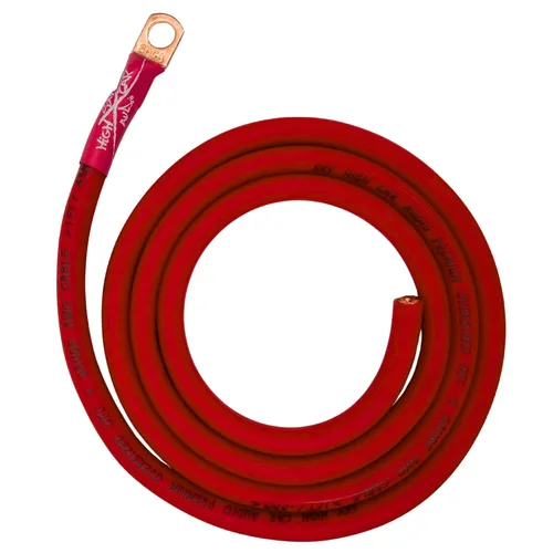 Miniatura 3 de Sky High - Kit de cableado eléctrico OFC de gran tamaño de calibre 4, color rojo y negro, mejora el flujo de voltaje y el rendimiento Rojo/Negro
