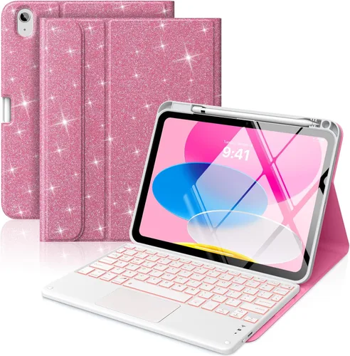 Miniatura 22 de MoKo Funda con teclado táctil para iPad (A16) 11ª generación de 11 pulgadas 2025, iPad de 10.9 pulgadas de 10.9 pulgadas, funda con soporte para azul