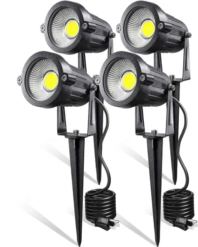 Miniatura 9 de Luces LED de paisaje, 5 W 120 V CA para caminos al aire libre, jardín patio, luz de inundación impermeable IP65, foco al aire libre con estaca