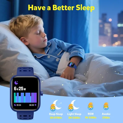 Miniatura 4 de Gydom Smart Watch for Kids, Without/with APP Mode, 1.83" Touchscreen Fitness Tracker Watch, Heart Rate/Sleep Monitor, IP68 Waterproof Pedometer