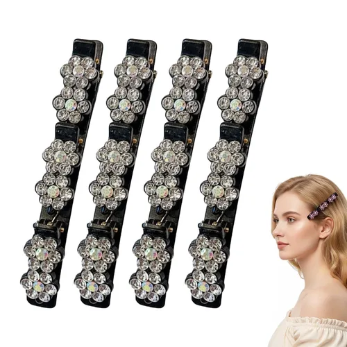 Miniatura 8 de Pinzas para el cabello trenzadas con piedra de cristal brillante para mujeres y niñas, pinzas para el cabello con diamantes de imitación 2025