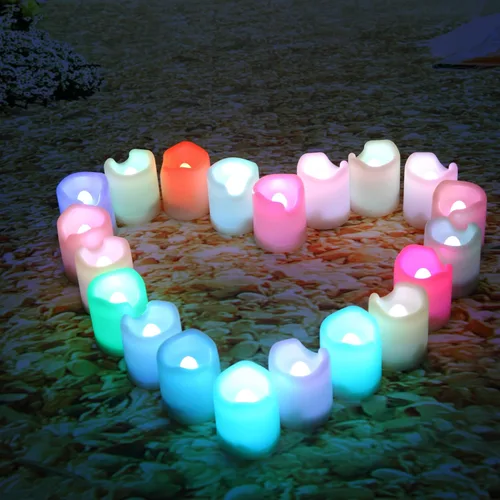 Miniatura 8 de Velas pequeñas de luz led, efecto de llama parpadeante, con pilas y control remoto. Luces decorativas para bautismo, bodas, fiestas, regalos. 6