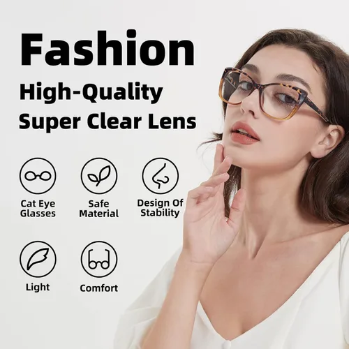 Miniatura 4 de 3-Pack Reading Glasses for Women Style Frame Spring Hinge Clear Lens Readers Glasses