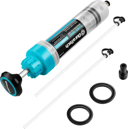 DURATECH Extractor de Líquido Automotriz de 200CC, Bomba de Líquido con Tubos de Extensión Largos, Jeringa de Aceite con Potente Succión, Bomba