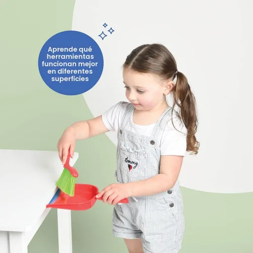 Miniatura 4 de Play22 Juego de limpieza para niños de 4 piezas – El juego de limpieza de juguetes incluye escoba, trapeador, cepillo, bandeja para el polvo – El